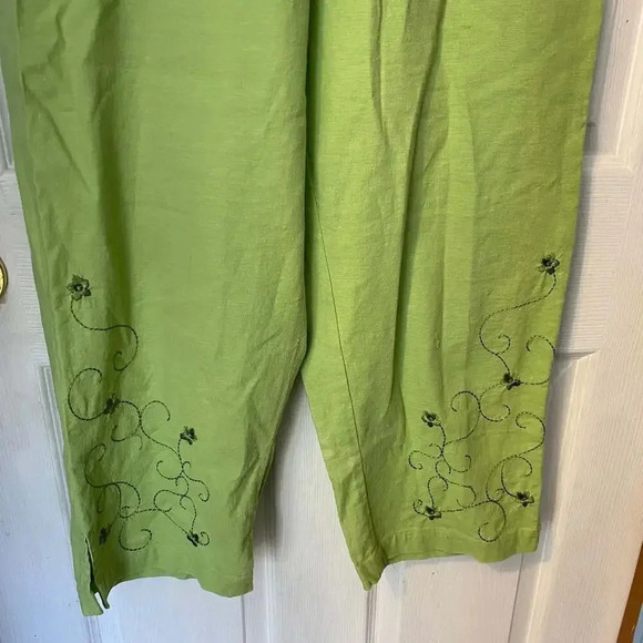 Denim & Co Linen Cotton Blend Matching Set Button Up Shirt and Pants Women's L - Picture 7 of 11